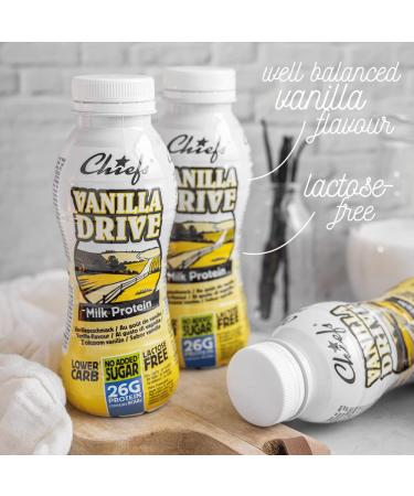 Chiefs Milk Protein Drink - 26g Protein BCAA Low Carb Lactose Free Low Sugar | 6 x 330ml Vanilla - International Shipping Available - Buy Online on GoSupps.com