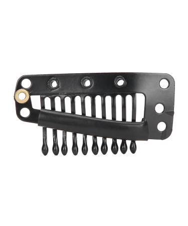 10 Teeth Wig Clips - 100-Pack Black Snap Comb Clips for Hair Extensions | Stainless Steel DIY Hair Accessories - Buy Online on GoSupps.com