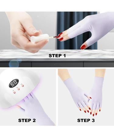 Arqumi UV Gloves for Gel Nails - 2 Pairs of Fingerless UV Protection Gloves for Gel Manicure - Buy Online on GoSupps.com