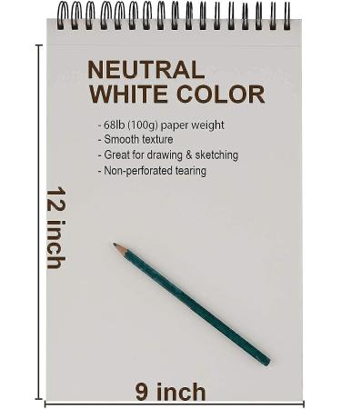 9x12 Top Spiral Bound Sketch Book - 100-Sheet Pack (68lb/100gsm) Acid-Free Art Paper for Drawing, Painting, Writing - Ideal for Kids, Adults, Beginners, Artists - Buy Online on GoSupps.com