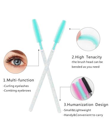 100 Pcs Silicone Mascara Wands Disposable Eyelash Brushes | Lash Extension Applicators Kit (Crystal Blue/Mint Green) - Buy Online on GoSupps.com