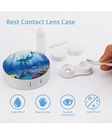 Buy Cartoon Underwater World Dolphins Coral Contact Lens Case - Portable Travel Box with Mirror - Buy Online on GoSupps.com