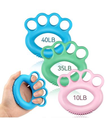 Hand trainer and finger handle trainers 3 pieces of hand training silicone hand trainer forearm training device handle gap for muscle training sports climbing bouldering fitness (3 colors)