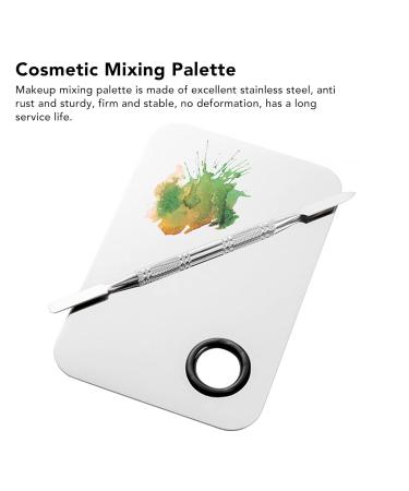 Buy Stainless Steel Makeup Mixing Palette | Cosmetic Artist Mixing Palette & Spatula for Nail Art & Eyeshadow - International Shipping Available - Buy Online on GoSupps.com