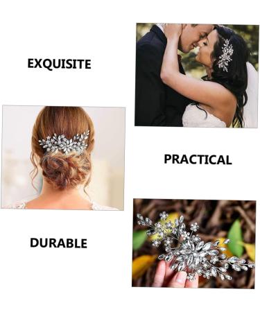 ifundom crystal inlaid hair comb rhinestone flower combs hair combs hair accessories for women wedding pearl hair clips Bridal Crystal Hair Comb bride Wedding dress wedding flowers Alloy - Buy Online on GoSupps.com