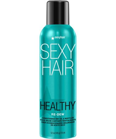 SexyHair Healthy Re-Dew Conditioning Dry Oil and Restyler 5.1 Oz | Moisture Smoothness Manageability and Shine | Tames Frizz | All Hair Types
