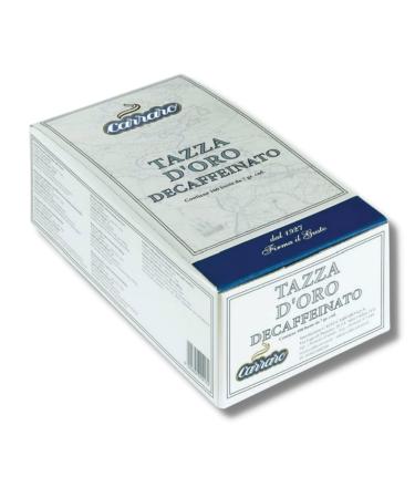 Caffe Carraro Tazza D'Oro Decaffeinated - 100 Single-Dose Sachets of Decaf Ground Roasted Coffee