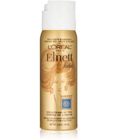 L'Oreal Paris Elnett Satin Hairspray Extra Strong Hold Travel Size 2.2 Ounce (Pack of 3)