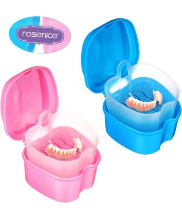 Supvox Pink Toothbox Organizer - 2-Piece Plastic Container with Lid for Tooth Braces & Prosthesis | Ideal for Outdoor Use - Buy Online on GoSupps.com