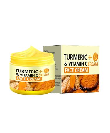 GNAUMORE Turmeric and Vitamin C Face Cream Turmeric Repair Cream Evens Skin Tone Moisturizing Skin Care Increases Elasticity 50g