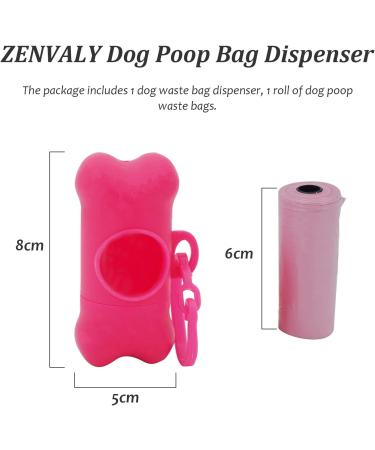 ZENVALY Dog Poop Bag Dispenser Dog Waste Bag Dispenser with Clip Lead 1 Roll of Poop Bags Black - Buy Online on GoSupps.com