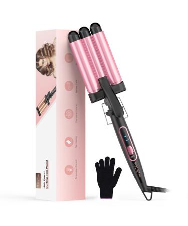 Wave iron for hair 3 barrels of wave iron- Bestope Mix well iron 22mm curling iron wave iron 150 C/210 C Mermaid Hair Waver quickly heat up for long short hair barbie powder