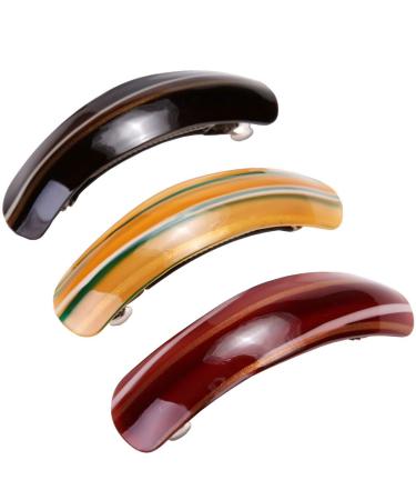 LONEEDY Beautiful Lines Simple Retro Classic Large Barrettes Hair Pins Exquisite Hair Clips For Women (Mixed colors 02)