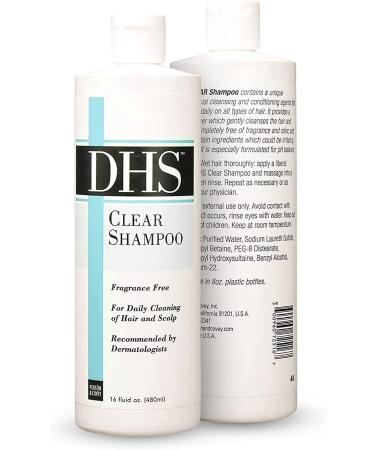 DHS Clear Shampoo 16 oz - Pack of 2 | Gentle & Effective Formula for Sensitive Scalps - Buy Online on GoSupps.com