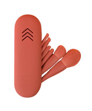 Bexdug Makeup Brushes for Eye | Eyeshadow Makeup Brush Set Portable Face Make up Brushes with Silicone Storage Bag for Women red