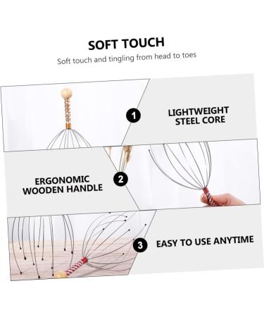 SEWOART 6S Massage Device | Shampoo Scrubber Tool & Scalp Massager Brush - Steel & Wood Design - Perfect for Hair Washing & Relaxation - Buy Online on GoSupps.com