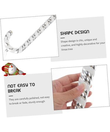 Yardenfun 2pcs Christmas Cane Plastic Playes Christmas Crutch Props Festival Adornment Lollipop Tree Indoor Silver 26x10.5x2.5cm - Buy Online on GoSupps.com