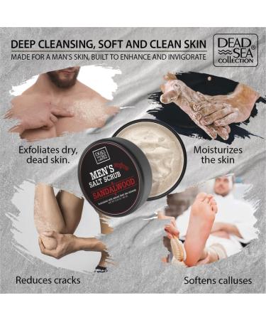 Dead Sea Collection Sandalwood Salt Body Scrub for Men - 23.28 OZ with Pure Oils & Minerals - International Shipping Available - Buy Online on GoSupps.com
