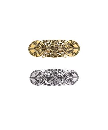 Lurrose Vintage French Hair Clips - 2pcs Celtic Knots Viking Hairpins for Women & Girls - Elegant Long Hair Jewelry - Buy Online on GoSupps.com