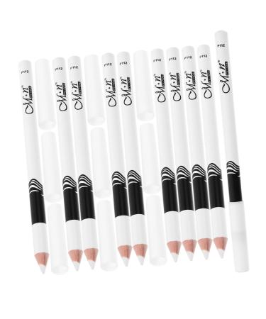 CANIGHT 70 Pcs Lying Silkworm Eyeliner Waterline Eyeliner Waterproof Make up Eyeliner Pen Wooden Pole White