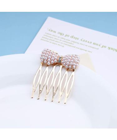Aneneiceera Boho Gypsophila Hair Comb Barrette Gold Rhinestone Pearl Bow Hair Comb Retro Hair Barrette Decorative Daily Wearing Hair Comb Hair Bobby Pins Wedding Hair Accessories for Women and Girls - Buy Online on GoSupps.com