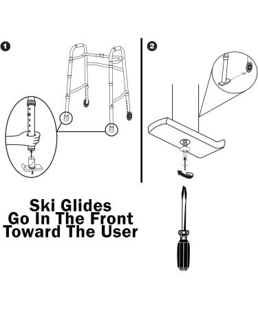 Carex Walker Glides - Universal Walker Skis Glides - Skis For Walkers Fits Most Walkers Includes 1 Pair(2 Glides) 1 1/8 Inch - Buy Online on GoSupps.com