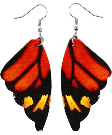 Feylie Butterfly Wing Drop Earrings | Stylish Leather Pendant Earrings for Women & Girls | Perfect Party Gift - Buy Online on GoSupps.com