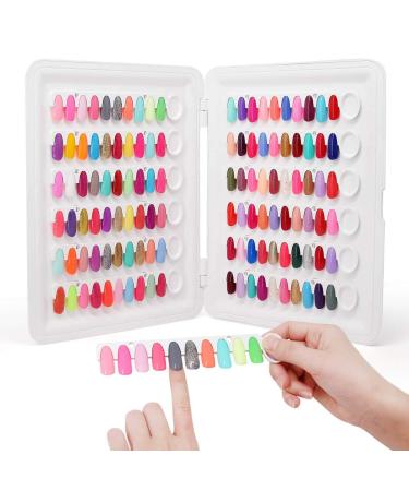 Nail Polish Swatch Book C8 Plastic Nail Color Display Book  No Need Glue  Professional 120 Colors Nail Polish Sample Book with Replacement Tips  No Need Pasting (C8) C8 Nail Color Chart