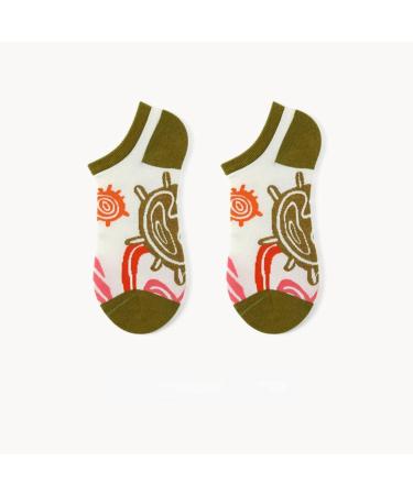 5 Pairs-Sports Invisible Socks-Beautiful Pure Cotton Breathable Short Personality Socks 5packs A Average size - Buy Online on GoSupps.com