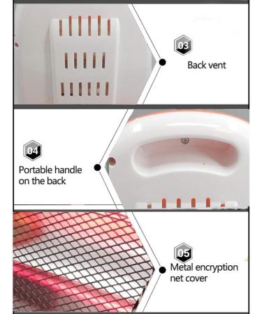 Halogen Heater Electric Heaters Small Space Personal Heating Tip-Over Overheat Protection (600W 2 Bars) Orange - Buy Online on GoSupps.com