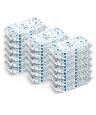 Amazon Brand - Mama Bear Ultra Sensitive Baby Wipes Unscented 1080 Count (18 Packs of 60) 60 Count (18 Pack)