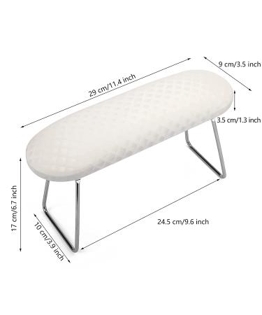 Nail Pillow Hand Rest - Microfiber Leather Armrest Cushion for Manicure Nail Art - White - Buy Online on GoSupps.com