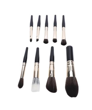 Small Makeup Brushes 9Pcs Makeup Brush Set Fiber Easy Powder Gathering for Travel (Black)