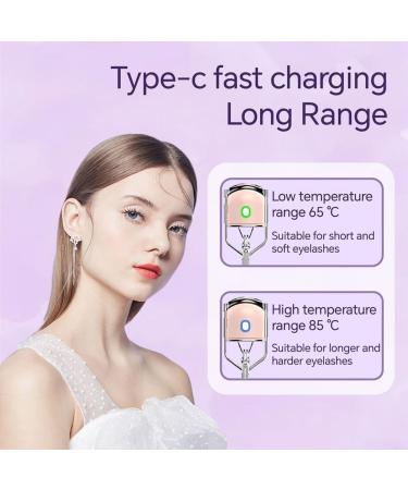 Tumuued USB Charging Model Electric Eyelash Curler Fast Heating Portable Eye Lash Perm Lasting Curling Thermal Eyelash Clip A White - Buy Online on GoSupps.com