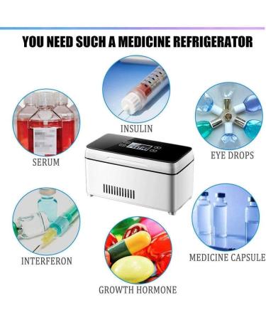 Insulin Cooler Refrigerated Box Medicine Box Refrigerator Mini Electric Portable Travel Car Refrigerated Medicine Chest Ice Diabetic Syringe Case Home Battery*1 Battery*2 - Buy Online on GoSupps.com