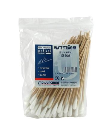 COTTON SWABS wood 15 cm medium head 100 pcs