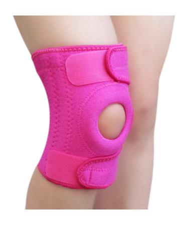 BeeChamp Adjustable Neoprene Knee Support Kneecap Compression Sleeve Open Patella Brace (Pink)
