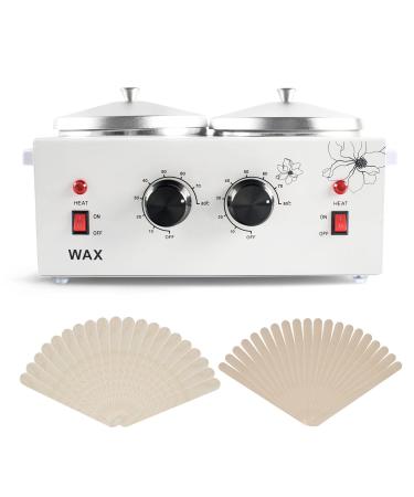 Electric Double Wax Warmer,Beth lee Professional Aluminum Hair Removal Wax Heater With Wax Applicator Sticks,Hard Wax Beads Melter Waxing Set Pot Body Dual Wax Heater Machine For Paraffin,Hair Removal 41 Piece Set