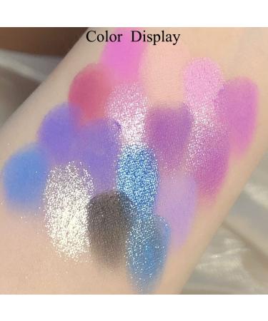 Yeweian Purple Blue Eyeshadow Palette - 16 Glitter Matte Shades, Waterproof Korean Makeup - Buy Online on GoSupps.com