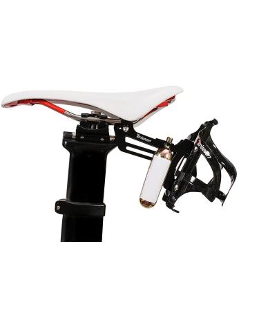 TriSeven Premium Cycling Saddle Cage Holder - Lightweight for Triathlon & MTB, Holds 2 Water Bottles & 2 co2 Cartridges | Does NOT Include Water Cages!