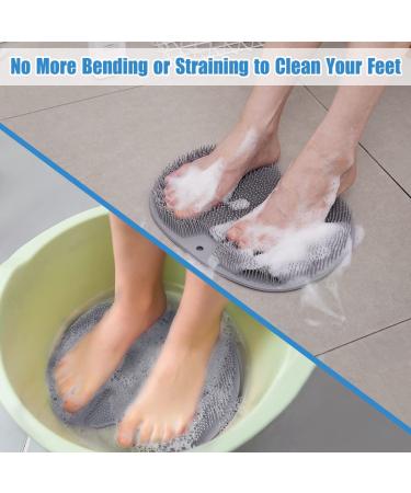 GAOYAING Foot Scrubber & Shower Massager for Men & Women - Improve Circulation, Soothe Achy Feet, Reduce Pain - Non Slip with Suction Cups - Grey - Buy Online on GoSupps.com