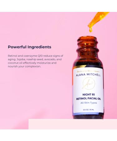 Alana Mitchell Retinol Serum for Face - Natural Anti-Aging Overnight Serum to Reduce Dark Spots Wrinkles & Fine Lines - 15 ml Brightening Facial Oil - Buy Online on GoSupps.com