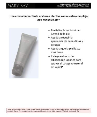 Mary Kay Timewise Age Minimize 3D Night Cream 1.7 oz for Normal to Dry Skin - Buy Online on GoSupps.com