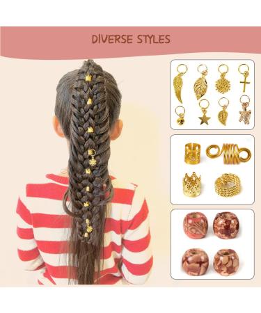 Dreadlock Hair Jewelry Set - 241 Pcs Metal Loc Rings, Cuffs, Coils, Beads - Black Women's Braids Decorations - Buy Online on GoSupps.com