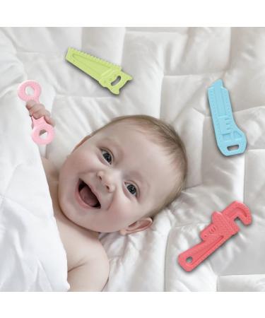 Soothing 4 Pack Soft Silicone Baby Teething Toys Set for 3-12 Months | Easy-to-Hold & Clean Teether Gift | Early Educational Chew Toys for Boys and Girls - Buy Online on GoSupps.com
