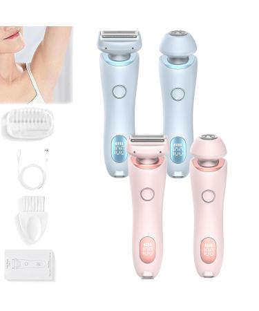 Livora Electric Shaver For Women 2 in 1 Womens Electric Waterproof Shaver For Legs Wet & Dry for Leg Arm Underarm Pubic Area (2Pcs)
