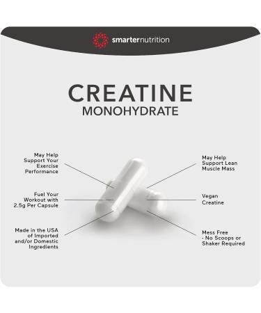 Smarter Nutrition Plant-Based Vitamin D3 with Vegan K2 Complex in a Vegetarian Softgel & Creatine Pills with 2500mg (2.5g) Creatine Monohydrate Per Serving Vegan Creatine Capsules 1-Month Supply  - Buy Online on GoSupps.com