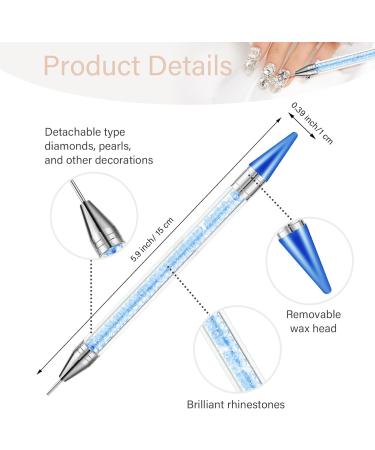 2 PCS Nail Art Liner Brush and Rhinestone Picker Set - Nail Art Gem Picker Tool with Wax Pen for Rhinestones - Crystal Beads Handle Manicure Rhinestones Tool - Buy Online on GoSupps.com