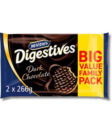 Mcvities Biscuits Multipacks - McVities Digestives Biscuits Dark Chocolate 2x266g and McVitie's Hobnobs Biscuits The Oaty One Milk Chocolate 2x262g Bundled | Great Deal | Sold by ESSENTIAL PRODUCTS - Buy Online on GoSupps.com