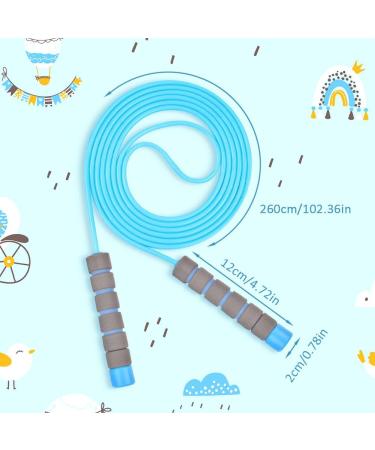 Flintronic Adjustable Jump Rope for Kids - 2 Pieces 260cm Foam Handles Blue & Purple Perfect for Fitness & Fun - Buy Online on GoSupps.com